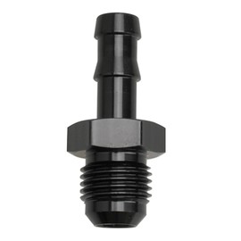 6AN Male Flare to 5/16 Hose Barb Fittings Straight Fitting Adapter Aluminum Fuel Line Black