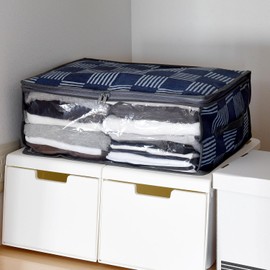 Ernest A-77783 Clothes Storage Case, Non-woven Fabric Deodorizing (Bamboo Charcoal Sheet), Dust Mite-Resistant, With Window, Storage Guideline: Approx. 30 Summer Clothes/12 Winter Clothes, With