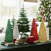 SHMILMH Red Mercury Glass Christmas Tree Set of 2, Small