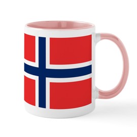 CafePress Norway Mug 11 oz Ceramic Mug (569193776) - White/Pink Inside