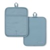 KitchenAid Ribbed Soft Silicone Pot Holder 2-Pack Set, Fog Blue,