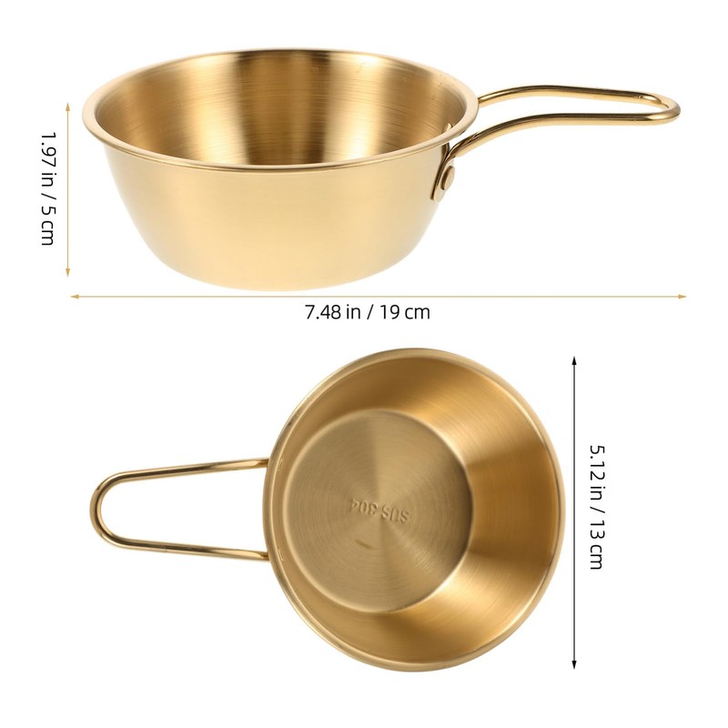 TOVINANNA Men Shaving Soap Bowl with Gold Handle Stainless Steel