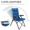 EVER ADVANCED Folding Padded Camping Chair 4 Positon Adjustable Recliner