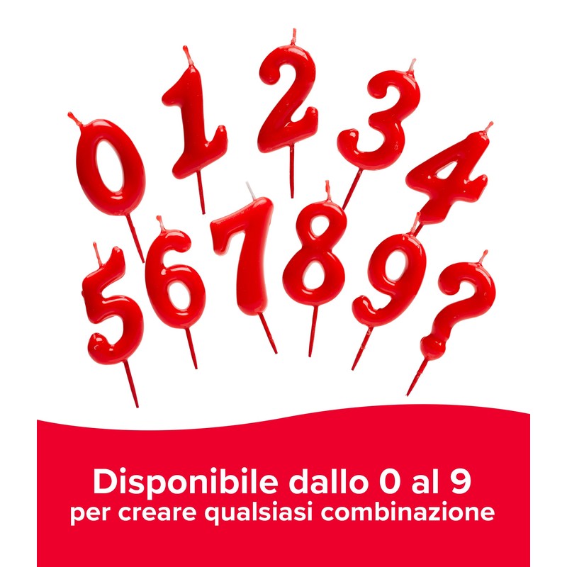 dekora - Candelina Compleanno Punto Interrogativo Rossa per Torta