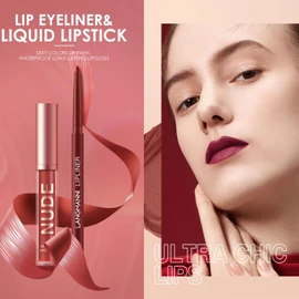 LANGMANNI 6 Matte Lipstick with 6 Lipliners Durable Makeup Set,Long-Lasting Non-Stick Cup Not Fade Waterproof Pigmented Velvet Lipgloss Kit Beauty Cosmetics Makeup Gift for Girls (#B)