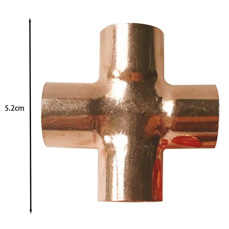 VOANZO 5Pcs 4-Way Cross Union Pipe Fitting 15mm for Plumbing
