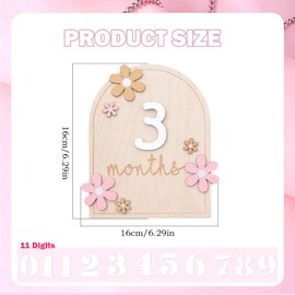 WNXBFO Baby Milestone Cards With Glue Points, Milestone Baby Cards, Wooden Baby Monthly Milestone Cards For New Parents Gift Set Newborn Infants 0-12 Months Growth Recording