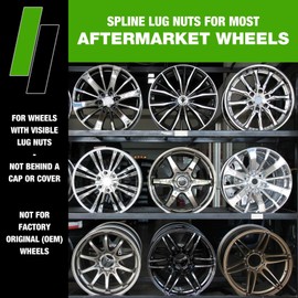 DPAccessories Lug Nuts Compatible with 2014-2021 Land Rover Range Rover | Chrome Spline Style | Aftermarket Aluminum Wheels Only | Set of 20 Wheel Nuts & 1 Tool | DLARAN04A-CH/1