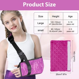 Yxmeiguo Kids Arm Sling for Shoulder Immobilizer Injury with Strap Cushions, Cute Arm Brace Support for Shoulder Elbow Wrist Injury, Broken Arm Support Sling for Youth Girls Children