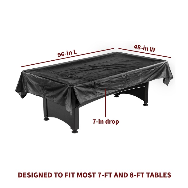 Hathaway Pool Table Billiard Dust Cover, Fits 7-8-Feet Table ,