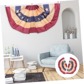 CAXUSD 2sets Patriotic of July Bunting Flags Pleated Fan Design US Flag for Decoration Durable for Independence Day Celebrations 2pcs*2