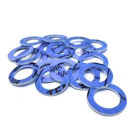 KKMSEALS Plumbing Sealing Rings Set - Tap Seal 1 Inch - Flat Seal Rubber - Seals Made of Mineral Fibre and NBR Rubber - Sealing Ring Blue - Seal Set (25 Pieces, 44 x 32 x 2 mm)