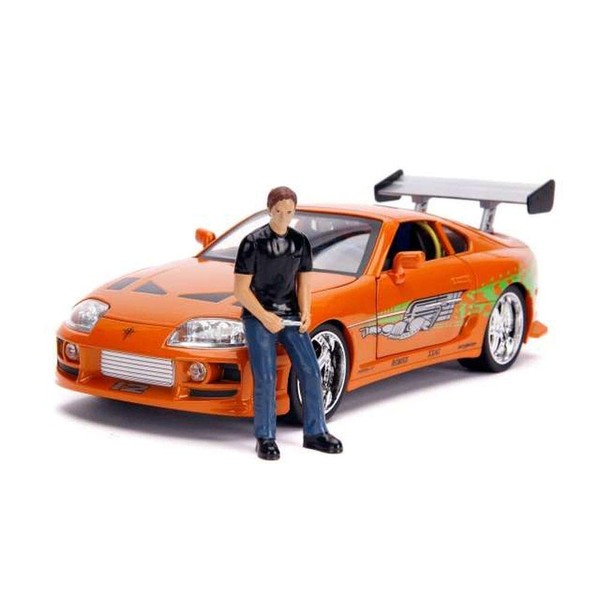 Fast & Furious 1:18 Toyota Supra Die-cast Car & 3" Brian Figure, Toys for Kids and Adults