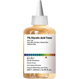 Loske Tónico Exfoliante Facial Con Ácido Glicólico Al 7% Para Una Piel Limpia, Minimiza Los Poros, Realza La Luminosidad Del Cutis, Fórmula Suave De Uso Diario
