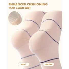 Lalapapa Cute Compression Socks for Women - 3 Pairs 20-30 mmHg Lightweight Graduated Knee High Compression Socks for Women for Daily Wear Travel Nurse, Stripes, L/XL