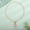Xerling Boho Faux Pearl Choker Love Heart Crystal Pendant Toggle