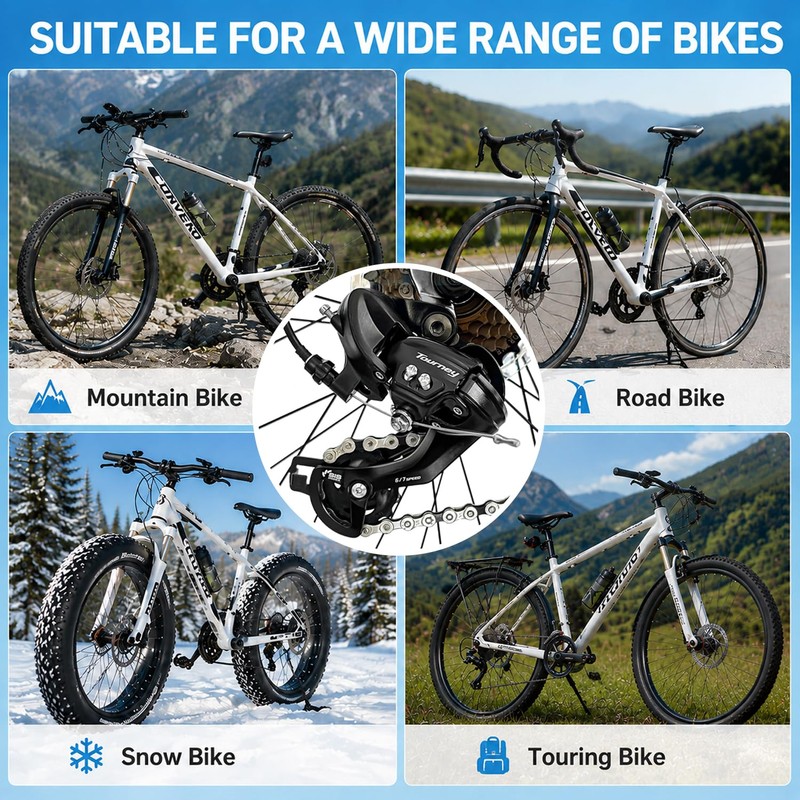 Tourney RD-TY300 Rear Derailleur, 6/7 Speed Direct Mount, Video Guides