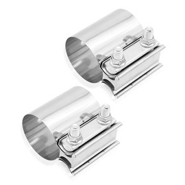 2PCS Exhaust Clamp,Stainless Steel Lap Joint Band Clamp Muffler Clamp,Universal Pipe Repair Clamp for Fastening Most Car Accessories Pipelines (2.75 inch)