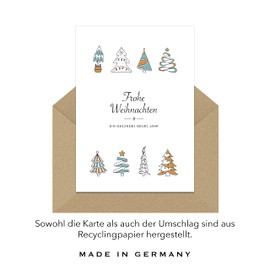 the lazy panda card company 36 x Eco Friendly Doodle Recycled Paper Christmas Cards (Pack of 36)