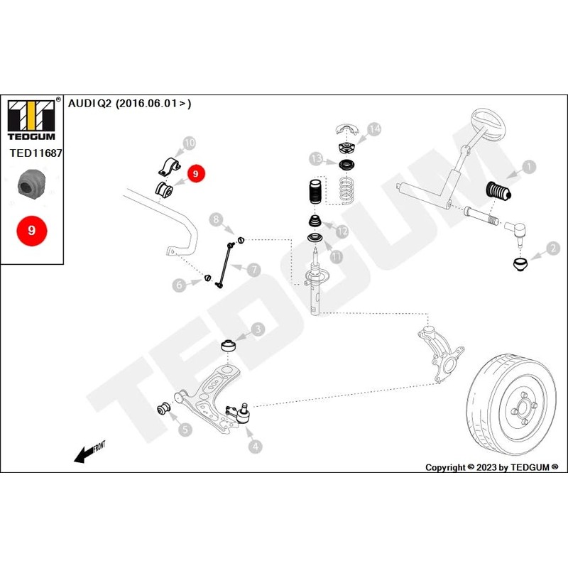 TEDGUM TED11687 FRONT STABILIZER BUSHING (INNER)