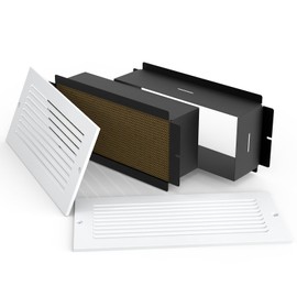 Suprocky Wall Return Air Pathway Kit with Filter (14"x 6" Retrofit), Durable, AP1406P Matte White Zone Air Pathway, Wall Vent Cover, Fits Sidewalls