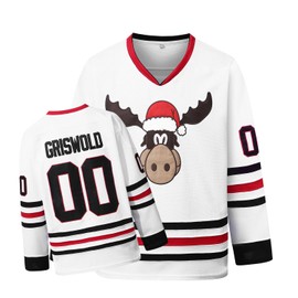 PRIMITAS Griswold #00 Movie Christmas Hockey Jerseys Stitched Letters and Numbers S-XXXL White
