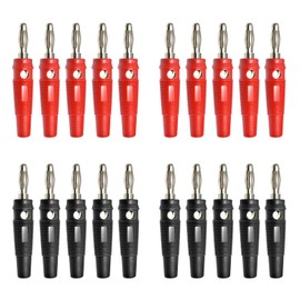 OMJMYY Banana Plug, Pack of 20 Banana Plugs 4 mm, Banana Plug Speaker, Nickel-Plated Screwable, Banana Plug 20 A Banana Connector High End for Speaker Cable, AV Receiver, HiFi Receiver