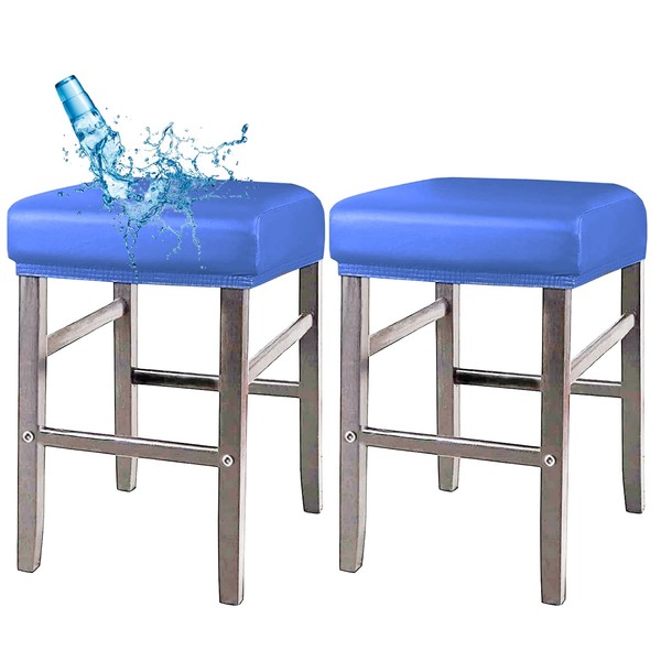 ANWUCHEN Stool Covers Rectangle,2 Pack Stretch Waterproof PU Rectangle Bar