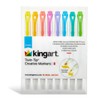 KINGART Studio Twin-Tip Highlighters, 8 Soft Pastel Colors. Double-Ended: Broad