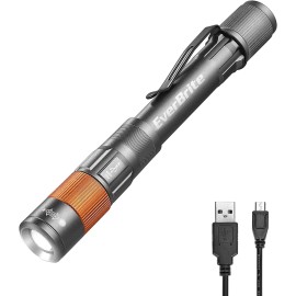 EverBrite Rechargeable Pen Light Zoomable Water Resistant Aluminum Multi-color - Gray