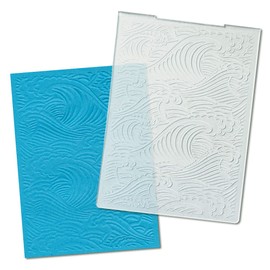 Summer Sea Wave Plastic Embossing Folders for Card Making Retro Ocean Wave Pattern Background Scrapbooking Plastic Template Photo Album Card Paper Handmade DIY Craft Decoration Template Molds