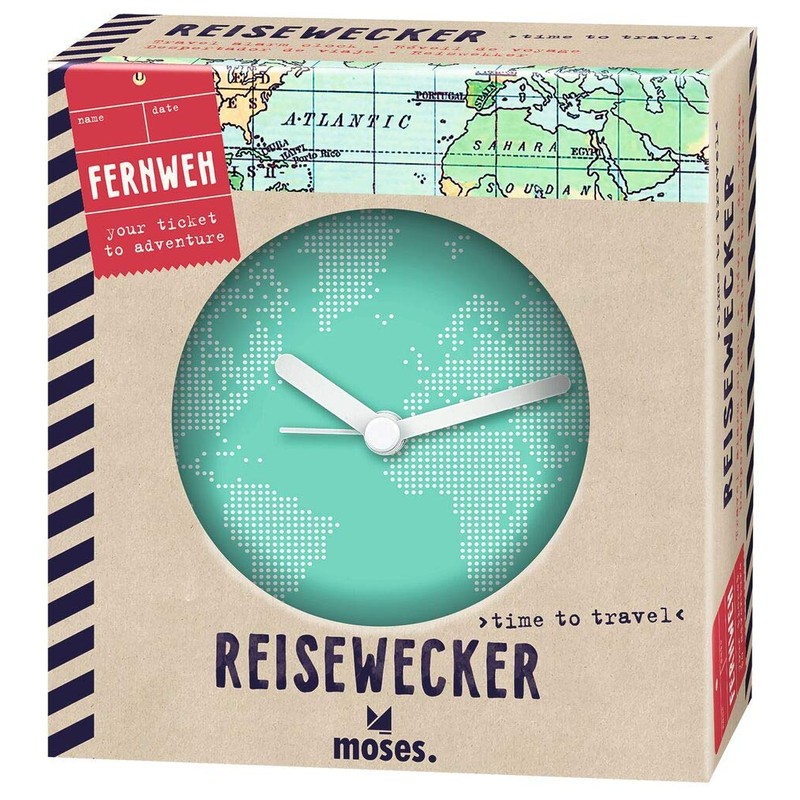 moses. Travel Alarm Clock, Turquoise Green, Normal
