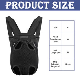 1 Pcs Dog Backpack Carrier, Dog Carrier, Dog Carriers for Small Dogs and Cats, Adjustable,Breathable, Sturdy and Wear-resistant,for Small Medium Dogs and Cats Travel, Hiking (black)