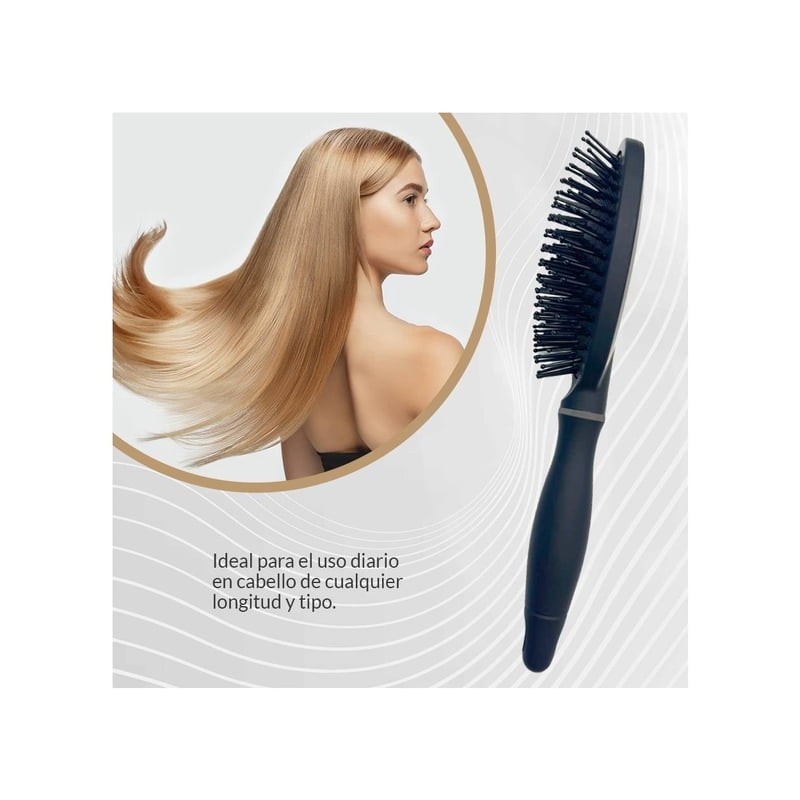 Cepillo para cabello PERKS Signature Professional Series Acolchonado ovalado, negro