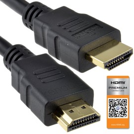 Certified HDMI 2.0 4K 60Hz UHD HDR 18Gbps Premium Cable Black 2 m [2 Meter/2m]