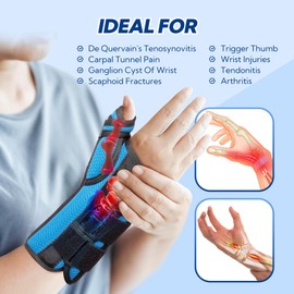 YiYame Wrist and Thumb Support, Thumb Spica Splint, De Quervain's Splint, Carpal Tunnel Wrist Splint with Thumb Support for Arthritis, Tendonitis, Trigger Thumb, Wrist Fractures, Injuries, Right-M