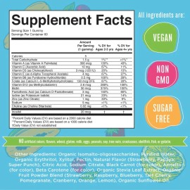 Multivitamínico Niños Crecimiento 60 Gomitas Sabor Fresa Papaya Mary Ruths Vitamina A