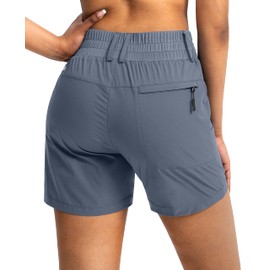 Viodia Pantalones Cortos De Golf para Senderismo De 5 "con Bolsillos, Pantalones Cortos Tipo Cargo Elásticos De Cintura Alta para Caminar Informal En Verano, Gris Y Azul