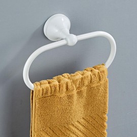 DOITOOL Towel Ring Bathroom Hand Towel Holder,Wall Mount Stainless Steel Towel Holder Dry Rack,Hand Towel Rack for Bathroom-White