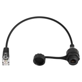 CERRXIAN 1FT Phone Cord RJ11 / RJ12 6P6C Male to Female Panel Mount Waterproof Extension Cable Compatible with Data and Voice