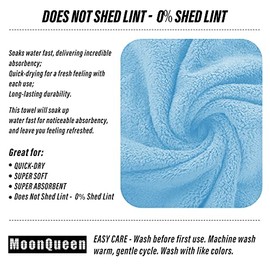 MOONQUEEN - Paquete 6 toallas de mano alta calidad, secado rápido, microfibra de terciopelo coral, altamente absorbentes, usos múltiples como hotel,  