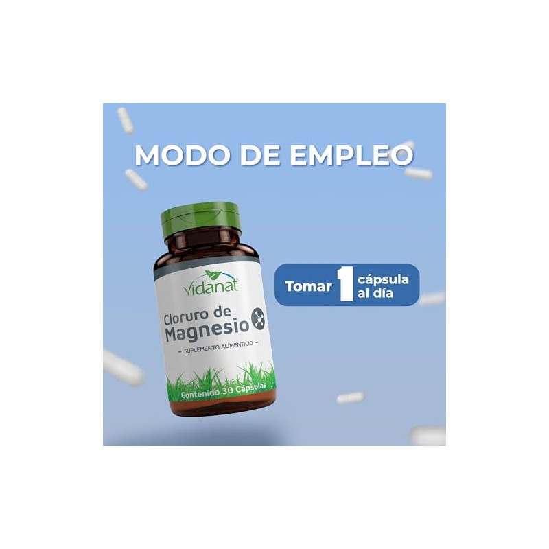 Vidanat Cloruro de Magnesio 30 Cápsulas – Suplemento Alimenticio de