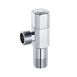 SUBMARINE Brass Angle Stop Valve, 1/2'' Inlet and Outlet Caliber, 1/4 Turn Shut Off Valve, With 3/8'' Adapter, Suitable for Kitchen, Bathroom and Toilet(Chrome Plating)