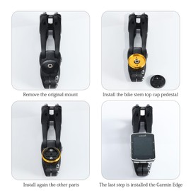KREMORV Bike Stem Top Cap Computer Mount Bicycle Stem Headset Mount for Garmin Edge