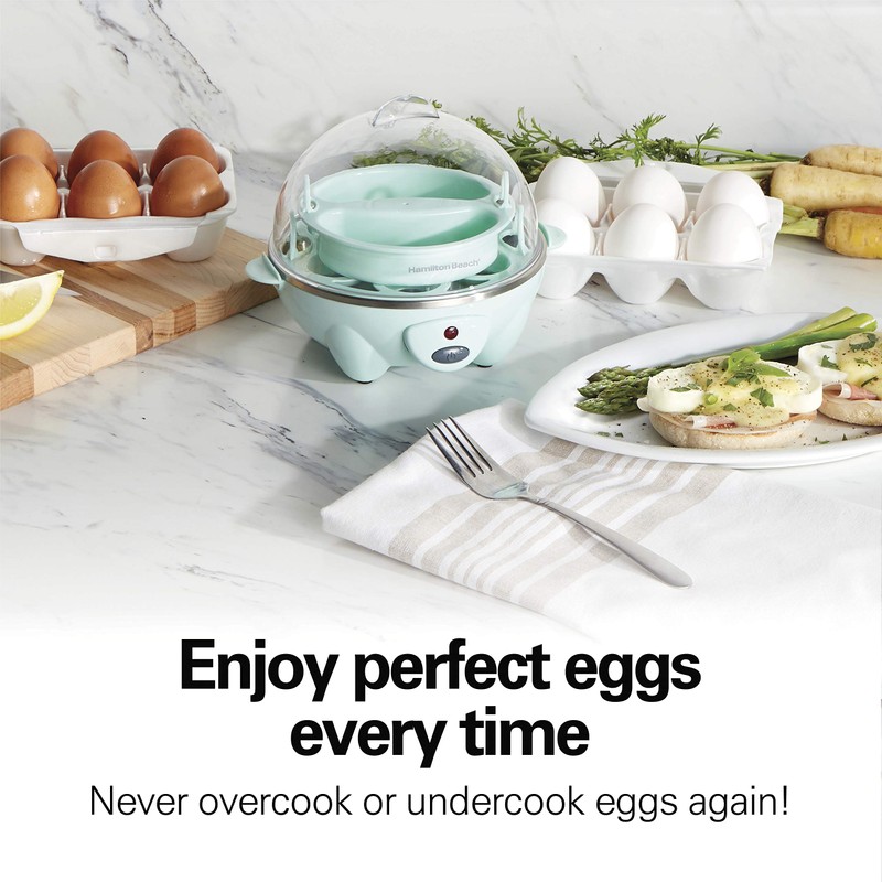 Hamilton Beach 3-in-1 Electric Egg Cooker for Hard Boiled Eggs,