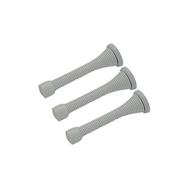 QCAA Flexible Spring Door Stop Bumper, 3-1/8", Steel, White, 3 Pack, Made in Taiwan