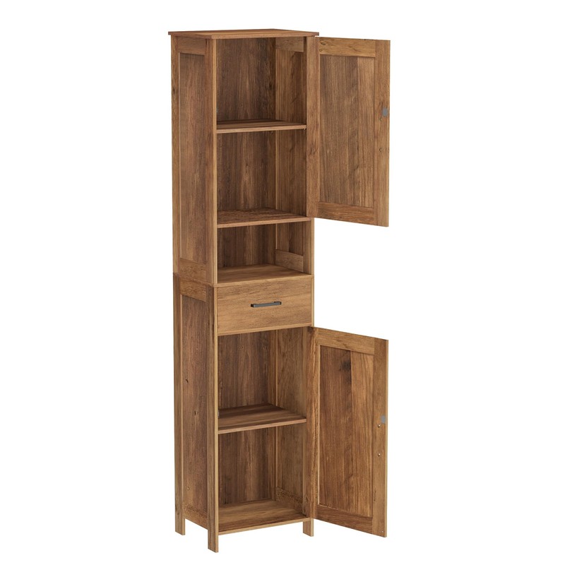 Homhedy 67" H Tall Bathroom Storage Cabinet with Barn Doors