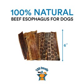 123 Treats - Beef Dog Treats Esophagus (6 Inches - 25 Count) 100% Natural Healthy Chews for Dogs - Meat Jerky Snack Free of Preservatives, Hormones & Antibiotics from Grass Fed Cattle