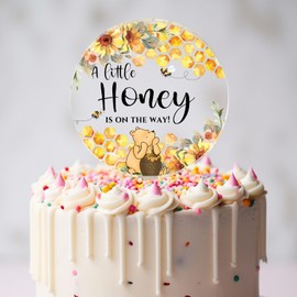 Decoración para tartas A Little Honey is On the Way, decoración de baby shower de Winnie the Pooh, decoración para tartas de Winnie, decoración de baby shower, suministros para decoración de tartas,