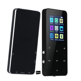 128GB MP3 Player with Bluetooth: Portable Music Player for Kids - Reproductor MP3 HiFi Sound FM Radio - Digital Audio Player Voice Recorder Mini Design Ideal for Sport